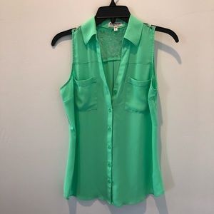 Express Green Portofino Sleeveless Shirt Sz Small